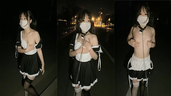 橙橙小萝莉-户外露出第一萝莉，45分钟版本，户外遛狗露出